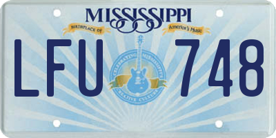 MS license plate LFU748