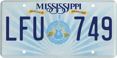MS license plate LFU749