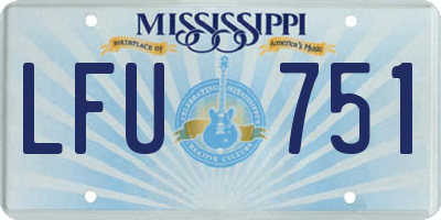 MS license plate LFU751
