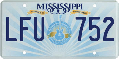MS license plate LFU752