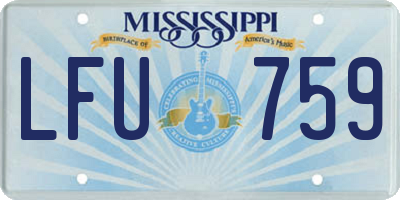 MS license plate LFU759