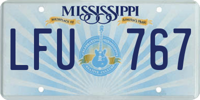 MS license plate LFU767