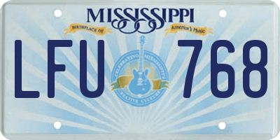 MS license plate LFU768
