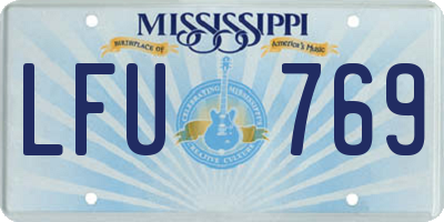 MS license plate LFU769