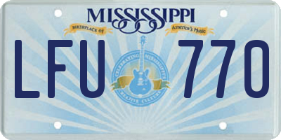 MS license plate LFU770