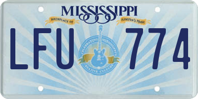MS license plate LFU774
