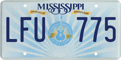MS license plate LFU775