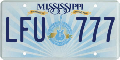 MS license plate LFU777
