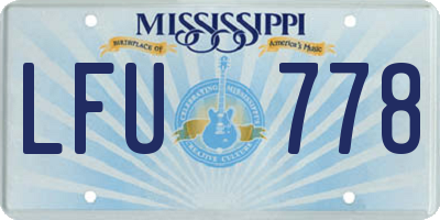 MS license plate LFU778