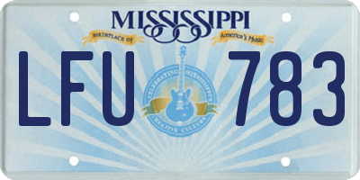 MS license plate LFU783
