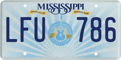 MS license plate LFU786
