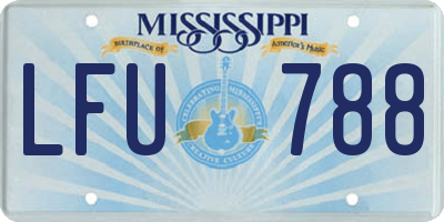 MS license plate LFU788