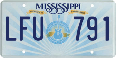 MS license plate LFU791