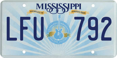 MS license plate LFU792