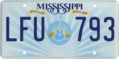 MS license plate LFU793
