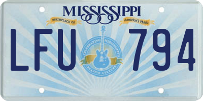 MS license plate LFU794