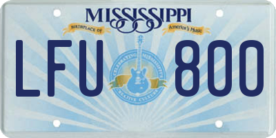 MS license plate LFU800
