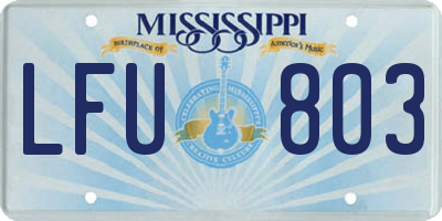 MS license plate LFU803