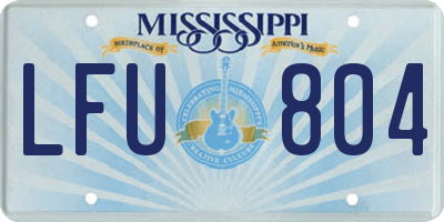 MS license plate LFU804