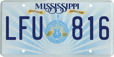 MS license plate LFU816