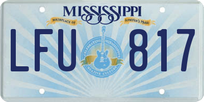 MS license plate LFU817