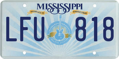 MS license plate LFU818