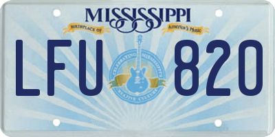 MS license plate LFU820