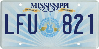MS license plate LFU821