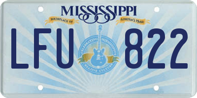 MS license plate LFU822
