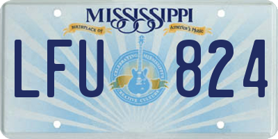 MS license plate LFU824