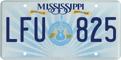 MS license plate LFU825