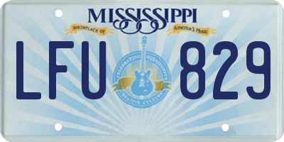 MS license plate LFU829