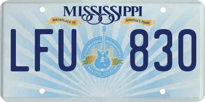 MS license plate LFU830