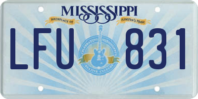 MS license plate LFU831