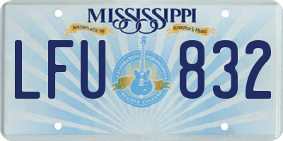 MS license plate LFU832