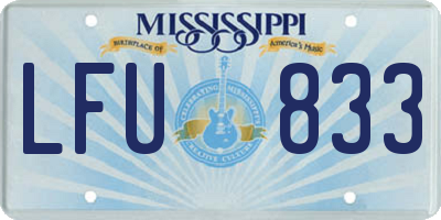 MS license plate LFU833