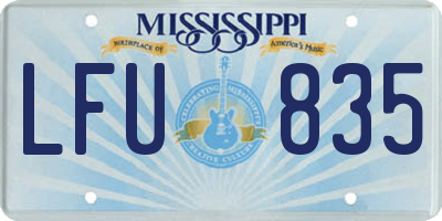 MS license plate LFU835