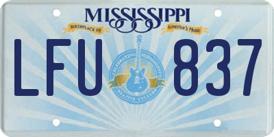 MS license plate LFU837