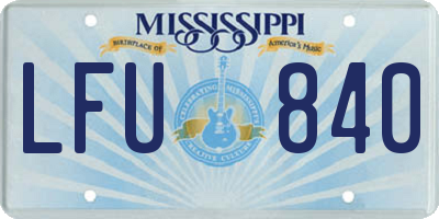MS license plate LFU840