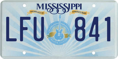 MS license plate LFU841