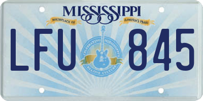 MS license plate LFU845