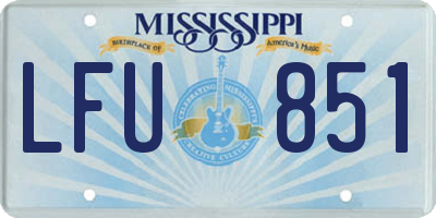 MS license plate LFU851