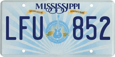MS license plate LFU852
