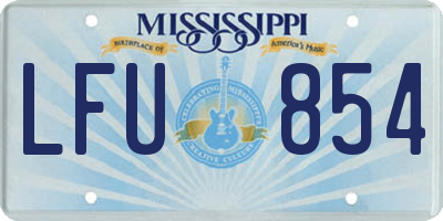 MS license plate LFU854
