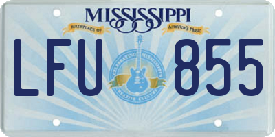 MS license plate LFU855