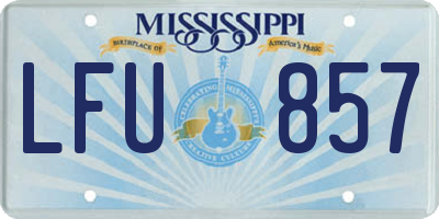 MS license plate LFU857