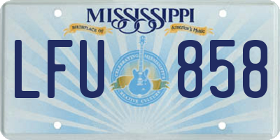 MS license plate LFU858