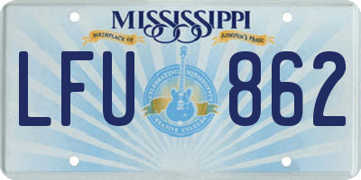 MS license plate LFU862