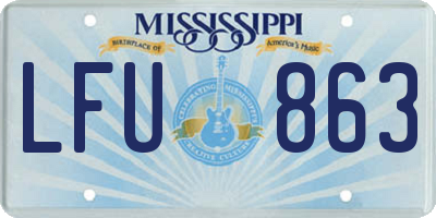 MS license plate LFU863