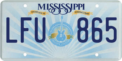MS license plate LFU865